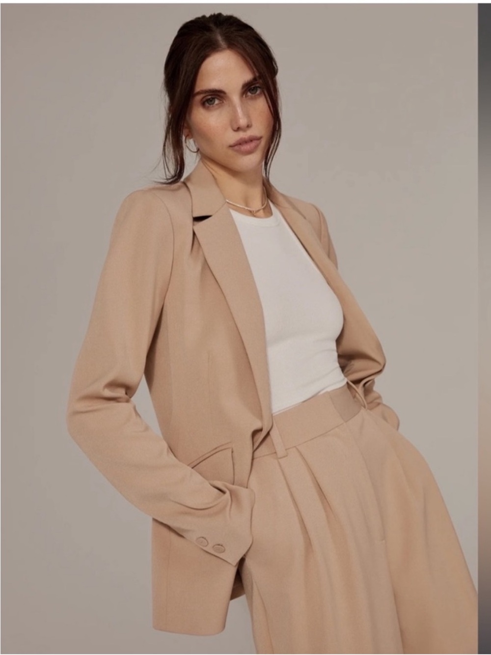 Favorite Daughter The Favorite Blazer Beige Stretch Jacket Neutral Size XL - Picture 3 of 13